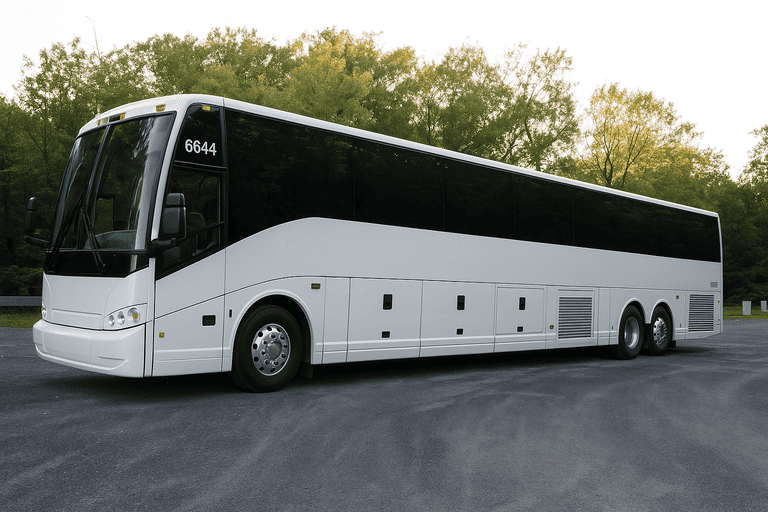 exterior of Charter Bus Rental Decatur coach bus